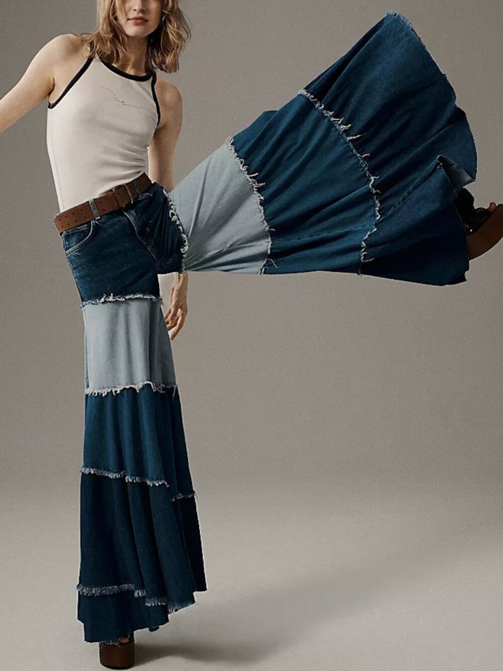 We The Free Dreamscape Tiered Wide Leg Jeans